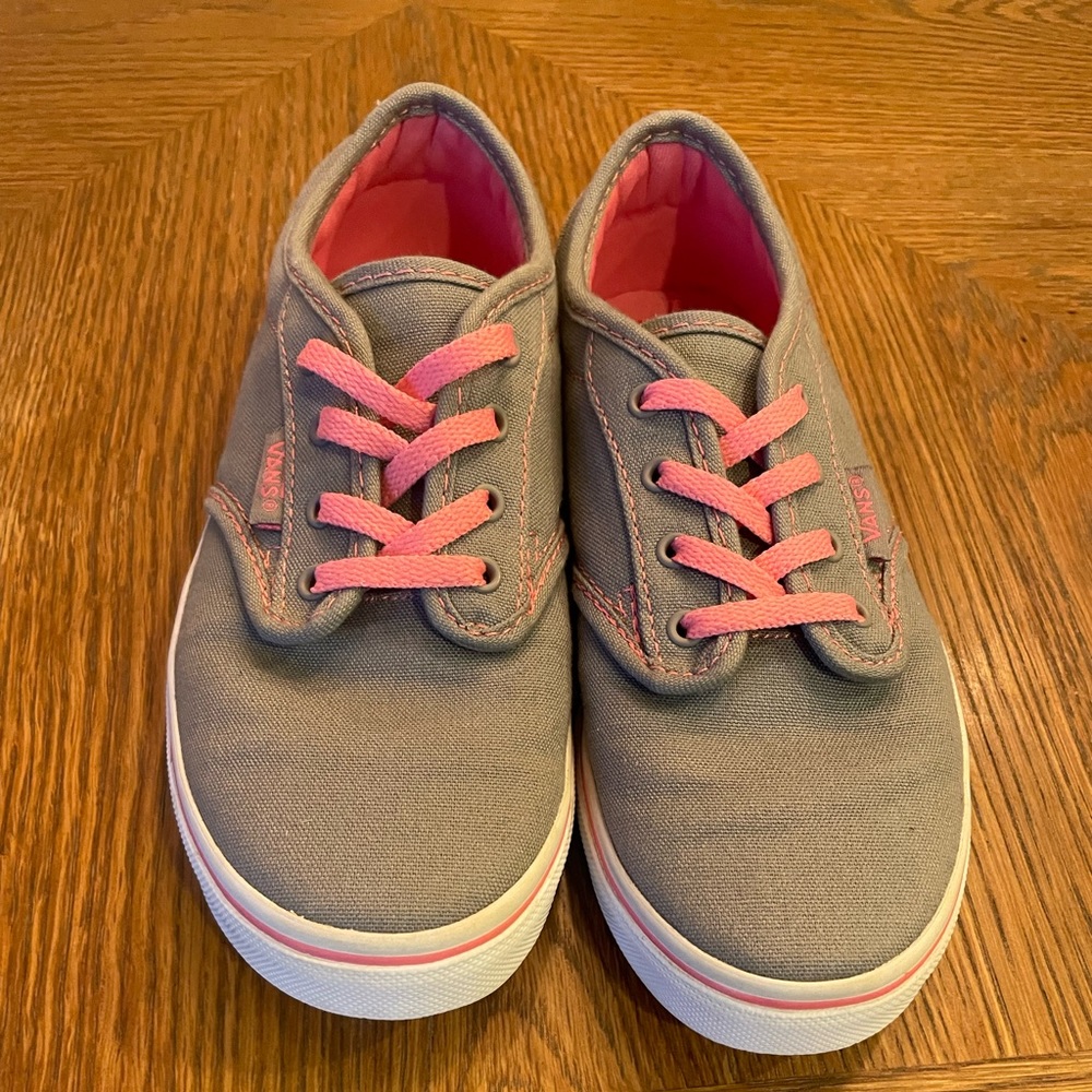 Gray & Pink Little Girls Vans, sz 13